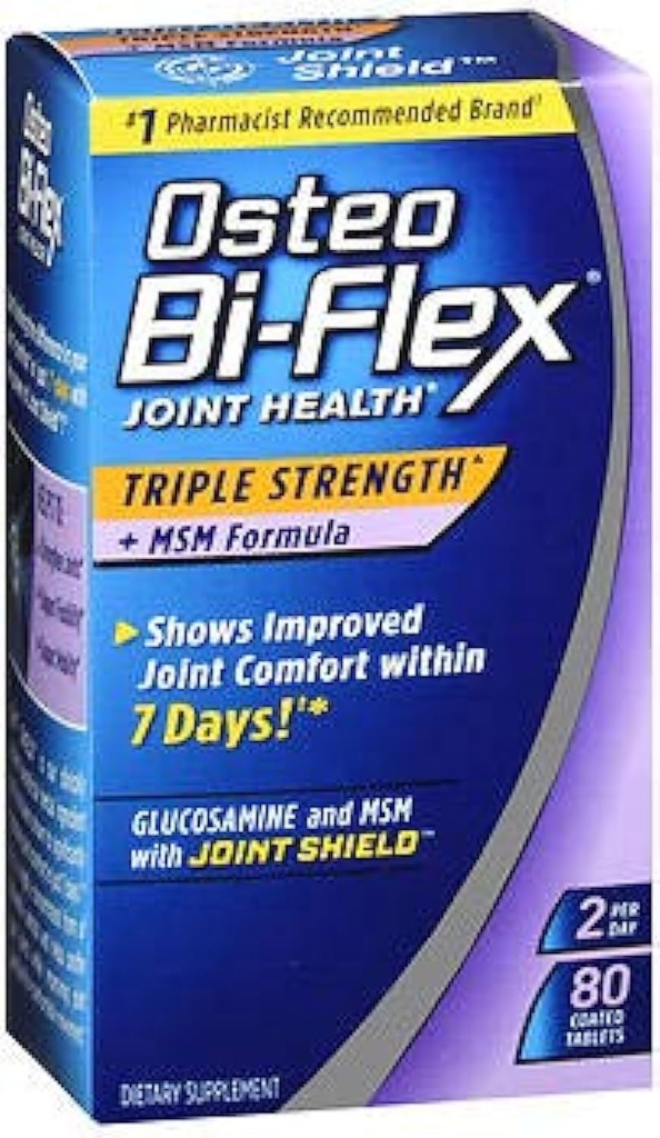 Osteo Bi- Flex Joint Health Triple Strength + MSM Formula Joint Shield + Glükosamiin - 80 kaetud tabletti