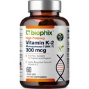 Biophix Vitamiin K2 MK-7 300mcg, 60 vegankapslit - kõrge tugevusega lisand luu tugevusele ja immuunsüsteemi tervisele