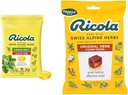 Ricola Sugar Free Sidrun Mint Taimne köha supressant kurgutilgad, 105ct kott ja originaal looduslik maitsetaimeköha supressant kurgutilgad, 45 tilka, võitleb köha loomulikult