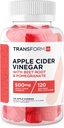 TransformHQ õunasiidri äädikakummid (120 serveerimist, 500 mg serveerimist) - gluteenivaba, mitte-GMO