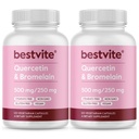 BESTVITE Quercetin koos Bromelain 500mg/250mg (240 taimekapslid) (120 x 2) - Ei Stearates - Ei ränidioksiidi - Vegan - Non GMO - Gluteenivaba
