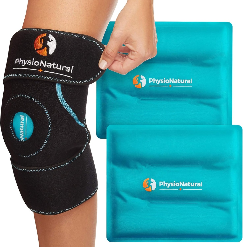PhysioNatural Ice Pack põlvevalu leevendamiseks, korduvkasutatav geel jäämähis jalgade vigastuste, turse, põlve asenduskirurgia, artriidi, Meniscus Tear ja ACL külma kompressi ravi
