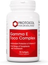 PROTOKOLL LIFE BALANCE Gamma E Toco kompleks - Vitamiin E 300mg - Antioksüdandi tugi - südame-veresoonkonna tervise ja aju tervise jaoks - tokotrienoolidega - halal ja piimavaba - 90 Softgels
