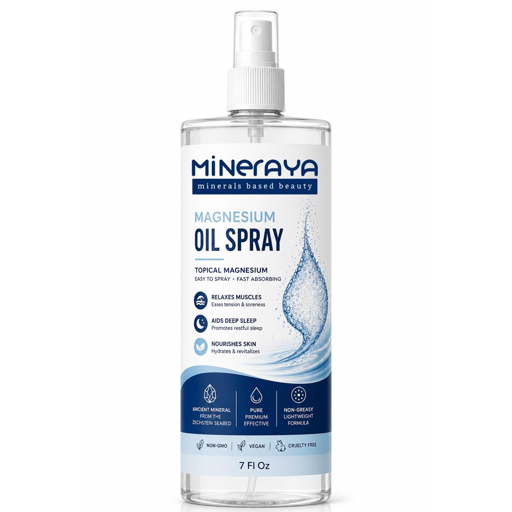 Magneesiumõli pihusti 7 Fl Oz. 100% orgaaniline, ekstra tugev paikne magneesiumi pihusti jalgadele. Lihaste taastamine ja heli uni