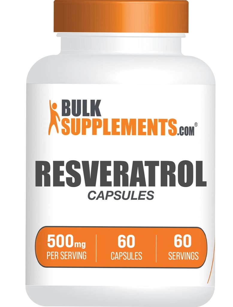 BulkSupplements.com Resveratrooli kapslid - Resveratrooli lisand, Polygonum Cuspidatum, Resveratrol 500mg - Antioksüdantide lisand, Resveratrooli tabletid - 1 kapsel serveerimiseks, 60 kapslit