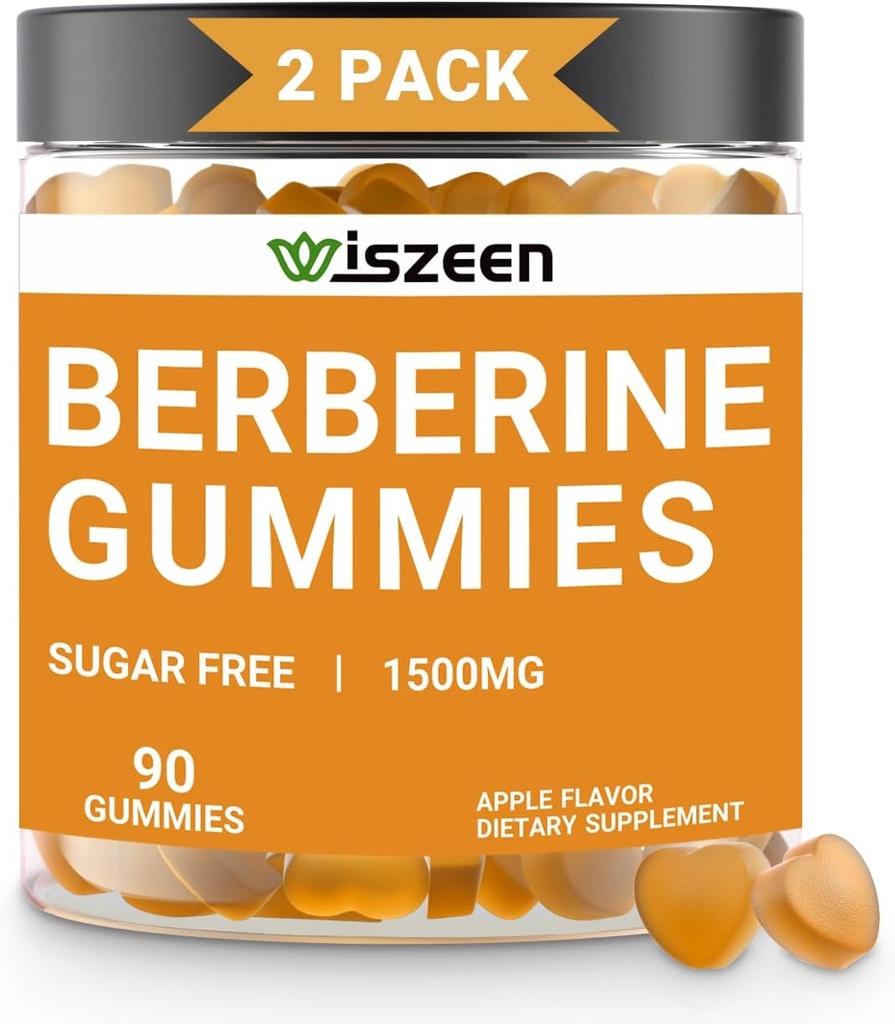 2 Pack Berberine Gummies, Sugar Free Berberine Supplement 1500mg Ceylon Cinnamon, Berberine Gummy täiskasvanutele