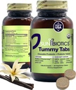 SUNBIOTICS Tummy Tabs - Näritavad probiootilised ja prebiootilised tabletid 18 miljardi CFU 4 probiootilise tüvega hea soolestiku floora, immuunsüsteemi ja tasakaalustatud mikrobioomi jaoks - Vanilla, (1. pakend)