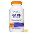OmegaVia EPA 500, puhastatud oomega-3 kalaõli lisand, 500 mg EPA triglütseriidide kujul, Burpless Fish Oil, Non-GMO, Gluteenivaba, IFOS 5-Star, 120 Softgels