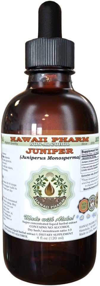 Kadaka alkoholivaba vedelik ekstrakt, orgaaniline kadakas (Juniperus Monosperma) Kuivatatud Berry Glycerite Hawaii Pharm Looduslik Taimne täiendus 4 oz