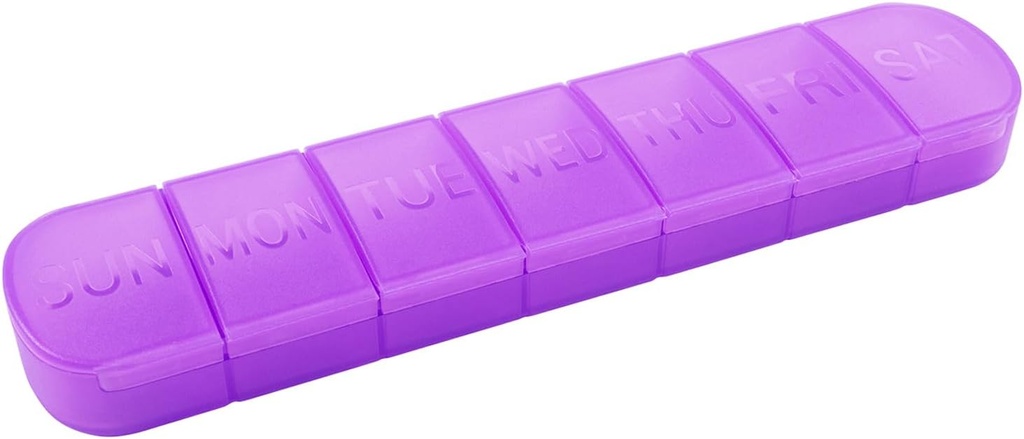 Iganädalane Pill Korraldaja, Üks kord päevas, 7-päevane Pill Box Konteiner, Matte Purple, Suur 7 Komposiit Vitamiinid Juhtum Pill Dispenser Meditsiin, Ravimid, Kalaõlid, Toidulisandid, Kapsel, Tablett