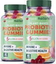 Yuve Vegan probiootikumid, probiootikumid naistele ja meestele, suhkur ja gluteenivaba kummi probiootikumid, seedetrakti ja immuunsuse tugi, 5 miljardit CFU, aitab kõhukinnisuse, puhituse ja lekkiva soolestikuga - 60 ct (2 Pack)