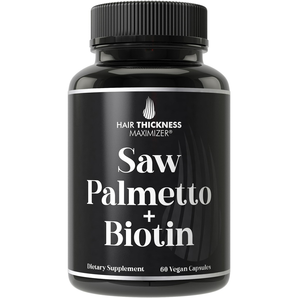 Saw Palmetto + Biotin Advanced 2-in-1 Combo juuste kasvuks. Vegan kapslid täiendada Natural Saw Palmetto ekstrakt + 10000mcg Biotin. Juuste väljalangemine ja regenereerimine pillid meestele ja naistele. DHT Blocker