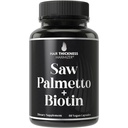 Saw Palmetto + Biotin Advanced 2-in-1 Combo juuste kasvuks. Vegan kapslid täiendada Natural Saw Palmetto ekstrakt + 10000mcg Biotin. Juuste väljalangemine ja regenereerimine pillid meestele ja naistele. DHT Blocker
