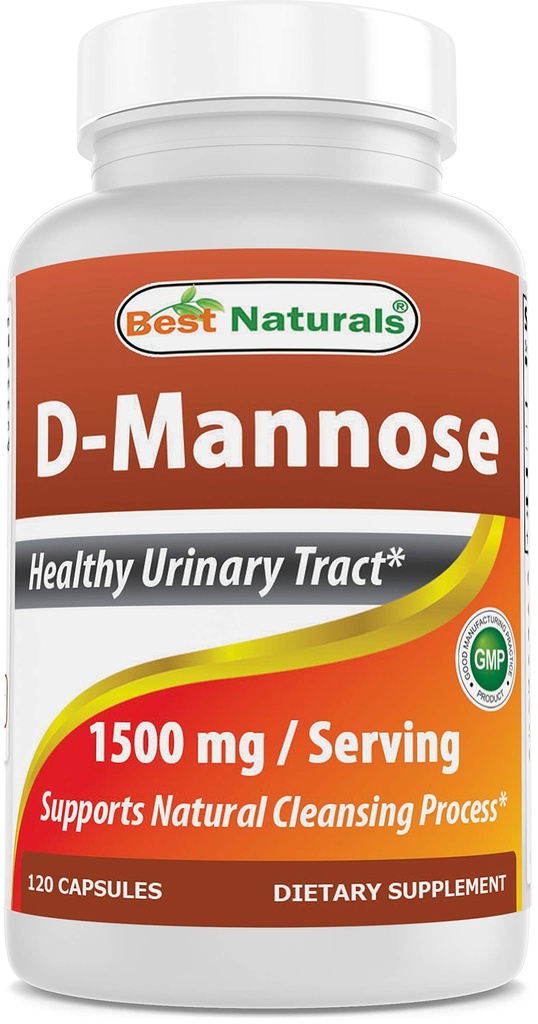 Parimad looduslikud D-mannoosi kapslid - kuseteede puhastuslisa 1500mg / serveerimine - 120 loend