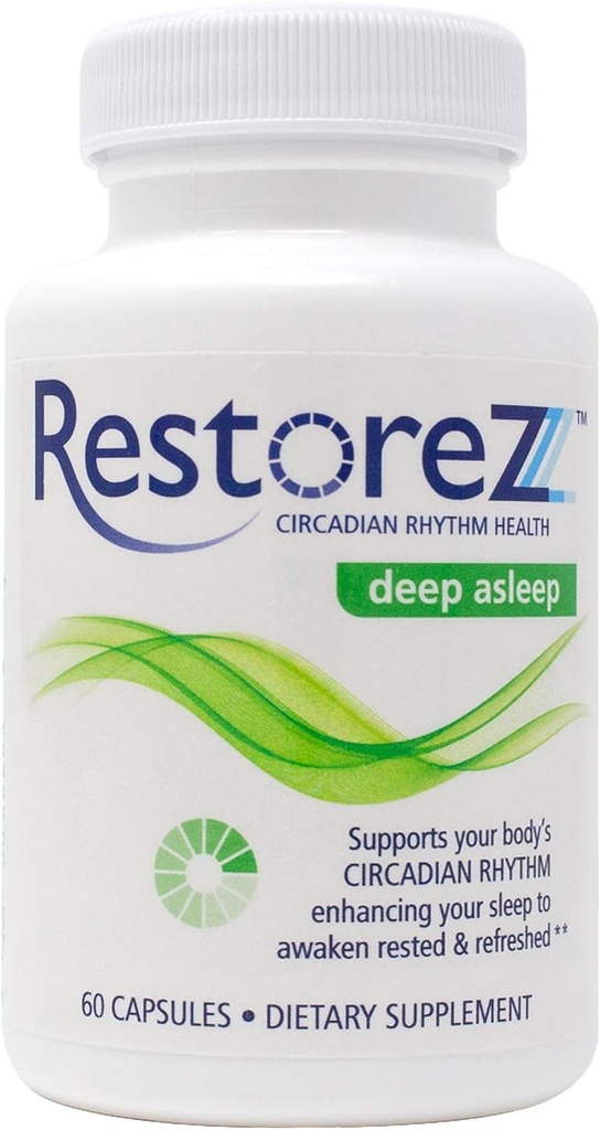 RestoreZ Deep Asleep (60 kapslit) Natural Sleep Supplement - Võitle öiste häirete ja taastada oma une - Non-Habit moodustamine Sleep Aid