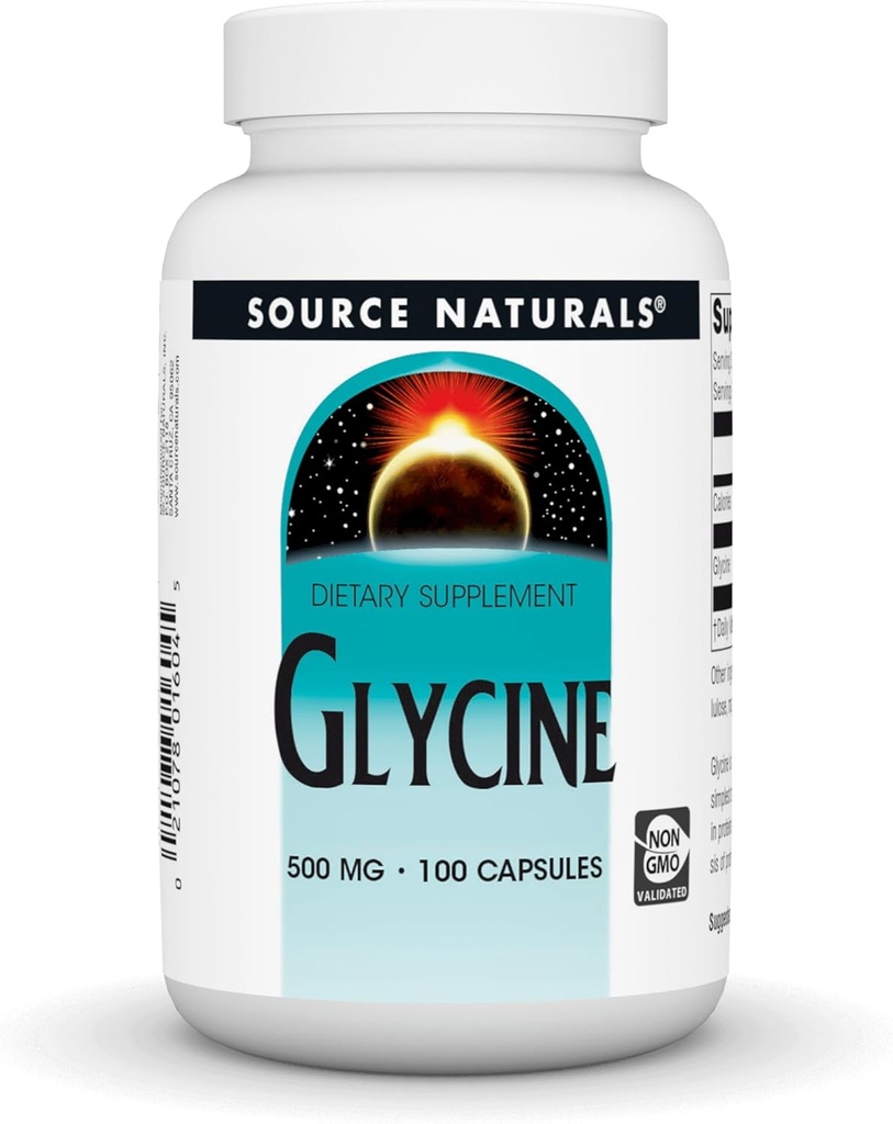 Source Naturals Glycine 500 mg Amino Acid Dietary Supplement - 100 Capsules