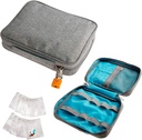 Sujuv reisimeditsiini kott ja ravimipudeli korraldaja - kaldkriipsukindel meditsiiniline reisikott koos toiduklassi korduvkasutatavate pillide kottidega - Slim Design Fits Carry-ons, Totes ja seljakotid