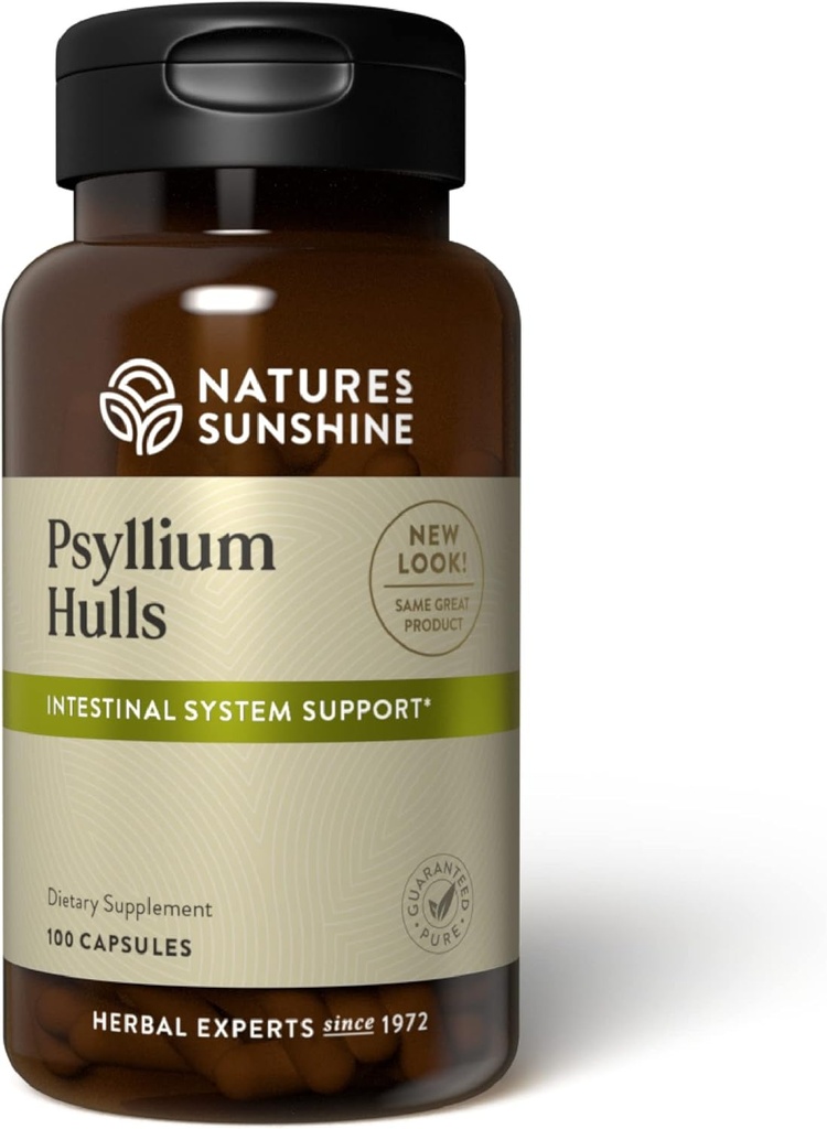 Looduse päikesepaisteline Psyllium Hull, 100 kapslit | Orgaaniline soolesüsteemi tugi on kõrge lahustuva kiudainega, mis hõlbustab jäätmete kõrvaldamise protsessi