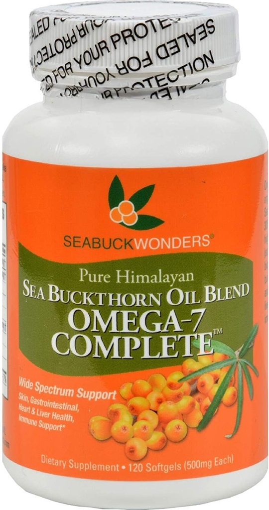 Seabuck Wonders Sea Buckthorn Oil Blend - 500 mg - Omega 7 Täielik - looduslik - gluteenivaba - 120 Softgels (pakk 2)