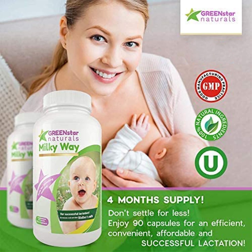 Breastfeeding Supplement Lactation Support for Increased Breast Milk, Lactation Supplement Capsules with Milk Thistle Organic Fenugreek Seeds, Moringa Powder, Breastmilk Postnatal Vitamin For mothers.