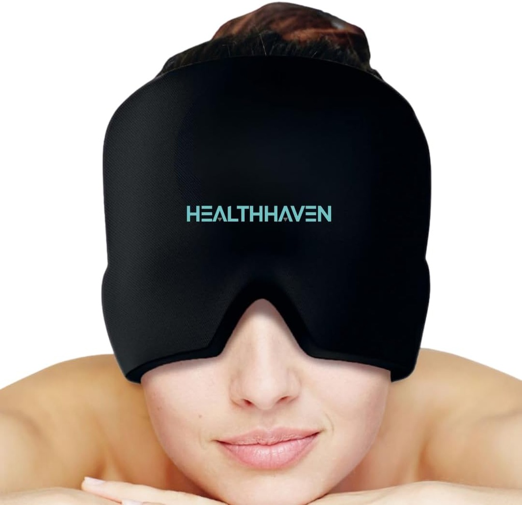 360° Migreen Peavalu Relief Cap, Cool Gel hat Pea ümbris migreeni, pinge, stress ja pohmelli, kuum ja külm teraapia, rahustav peavalu müts