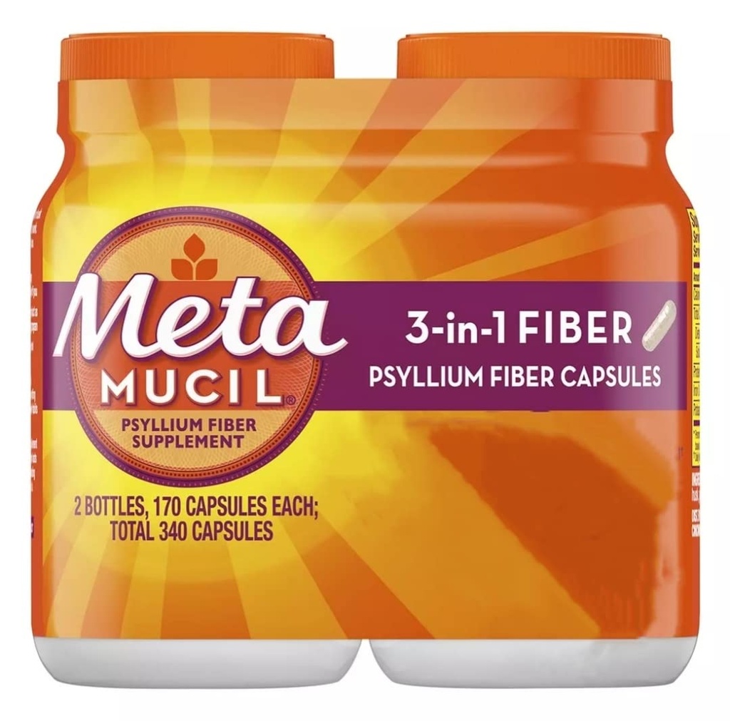 Metamucil Fiber Therapy Regularity, Fiber Supplement, 340 kapslit