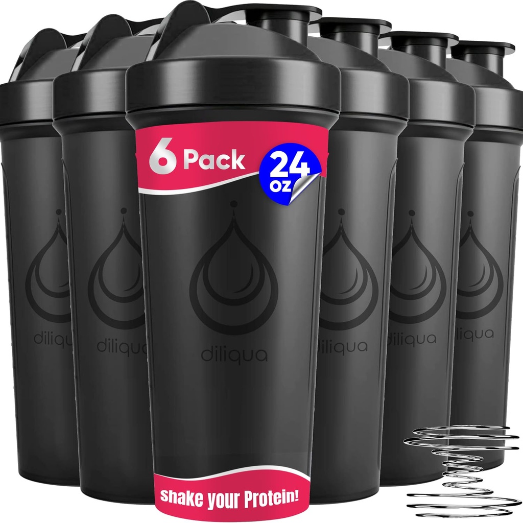 6 PAKK, Shaker pudelid traatvihkudega valgusegudele | Lekkekindel Blender Shaker Bottle Pack | BPA-Free & Dishwasher Safe | 6 24 oz raputuspudelid | Shaker Cups raputamiseks