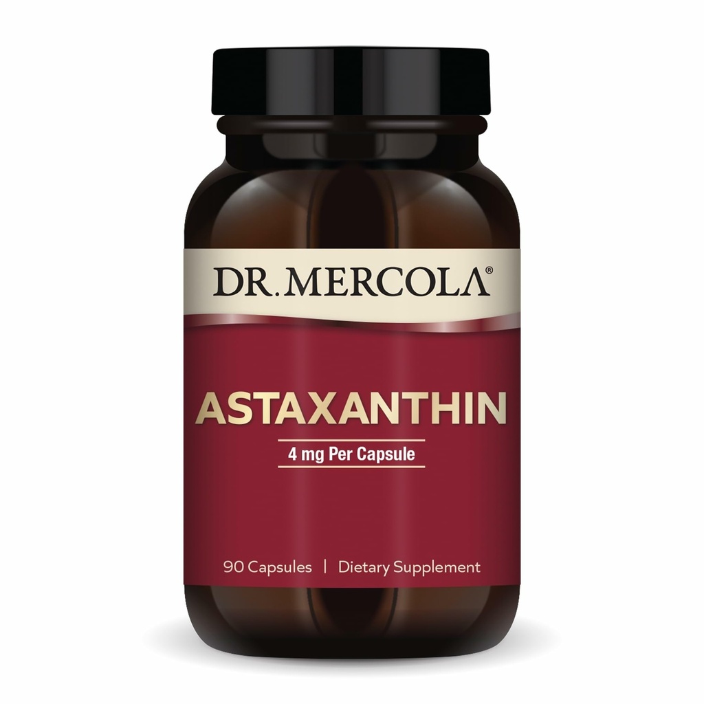 Dr Mercola orgaaniline astaksantiin - 4 mg astaksantiin - võimas antioksüdantide tugi - orgaaniline mikrovetikaekstrakt - mitte-GMO, gluteenivaba ja sojavaba - 90 kapslit (90 serveerimist)