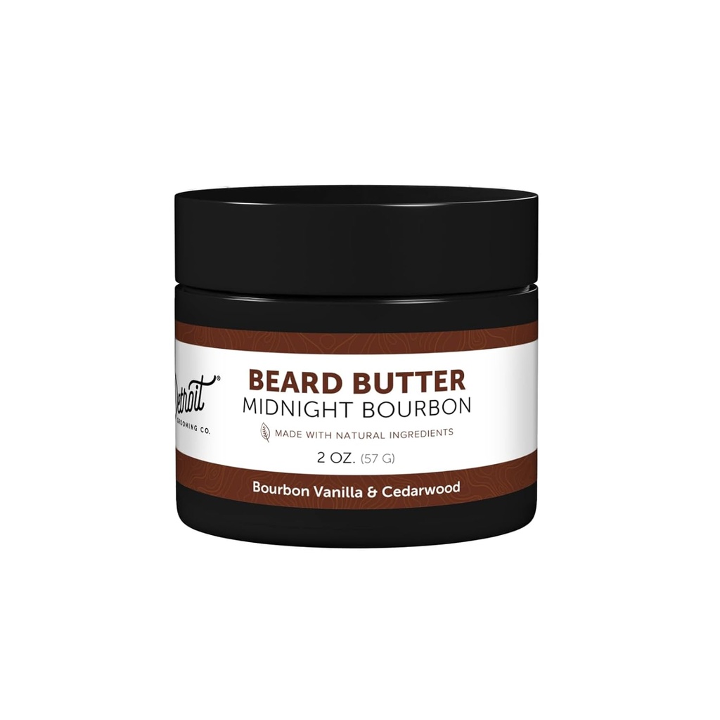 Detroit Grooming Co. Beard Butter for Men | Limited Edition | Softens, Hydrates & Nutrition with Safflower Oil & Shea Butter | Midnight Bourbon Scent, 2oz