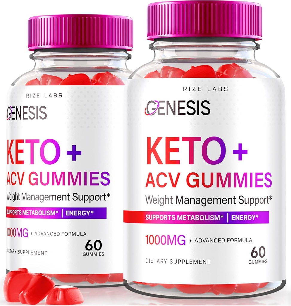 Rize labs - Genesis Keto Keto+ACV Gummies, Täiendatud Kaalulangus, Kõik Looduslikud Ekstreemsed 2000mg Gummies (120 Gummies)
