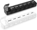 Väike Pill Organizer 2 korda päevas, 2 Pack 7 päeva Pill Box 1 kord päevas, Travel Friendly Day Night Vitamin Organizer, Weekly AM PM Pill Case Container
