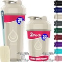 2 PAKK, 28 oz & 20 oz Shaker pudelid võimsate traadiviitsadega valgusegudele | Lekkekindel Blender Shaker Bottle Pack | BPA-Free & Dishwasher Safe | Shaker Bottle | Shaker Cups loksutamiseks