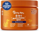 Zesty Käpad Koer Multivitamiinid, Närimiskõlblik Koer Vitamiinid ja Toidulisandid Hip & Liigesed, Nahk & Coat, Omega 3 Kalaõli Koertele- Senior & Puppy Multivitamiin- Maapähklivõi - 50ct