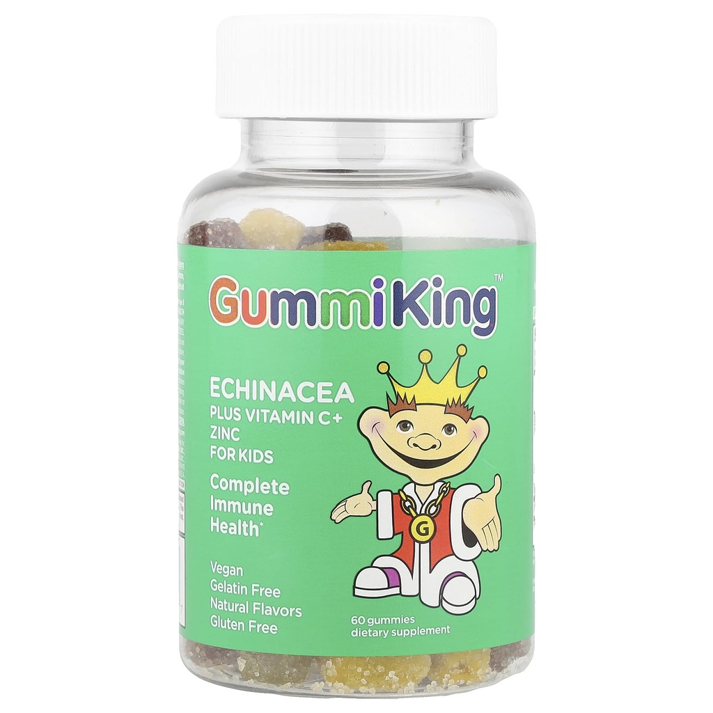 Gummi King Echinacea Plus C-vitamiini tsingi lisand, maasikas / sidrun / oranž / viinamarjad / kirss / viinamarjad, 60 krahv