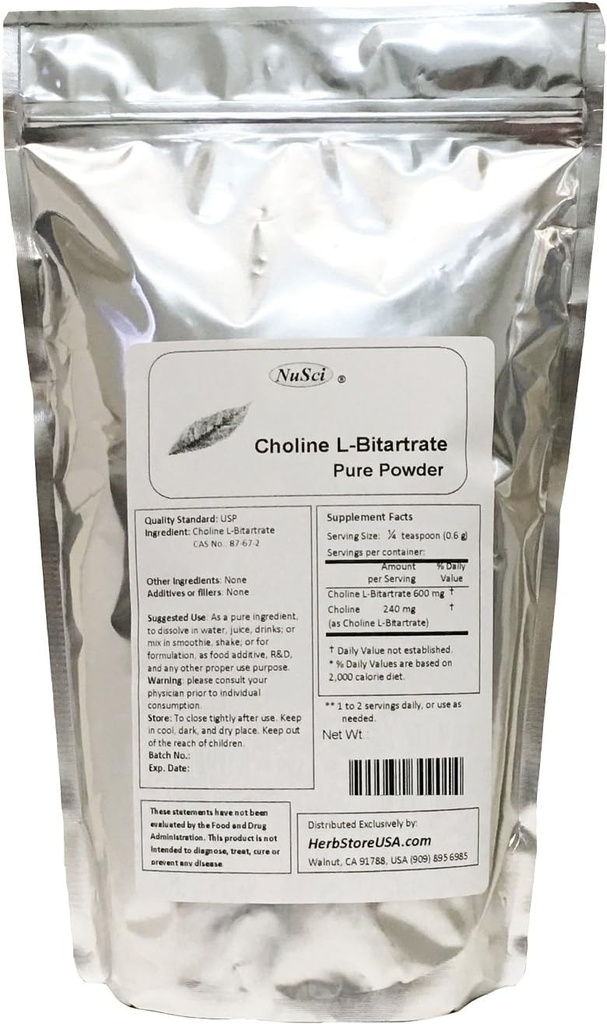 Koliin L-Bitartrate Pure Powder Smart Nutrition (250 g (8,8 oz))