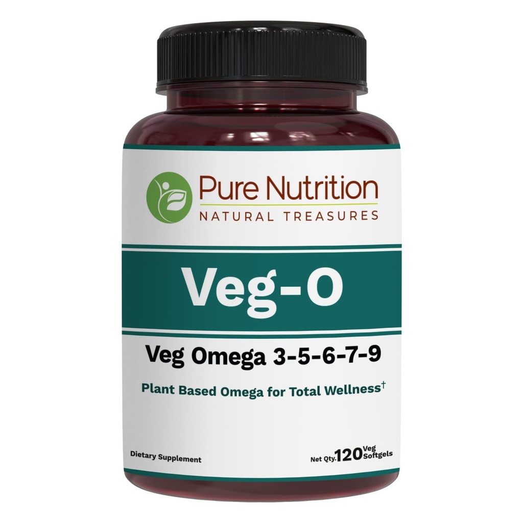 Puhas toitumine Vegan Omega 3-5-6-7-9 | 120 Softgels | 600mg ühe serveerimise 2 Softgels | Multi Omega toidulisand üldise tervise | Non GMO | Gluteenivaba