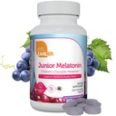 Zahler 1MG Laste melatoniin lastele - unetoetus ja kvaliteetne puhkus vanuses 4+ maitsvat looduslikku viinamarjamaitset - Non GMO Kosher madala annusega lapsed Melatoniin 1 MG (120)
