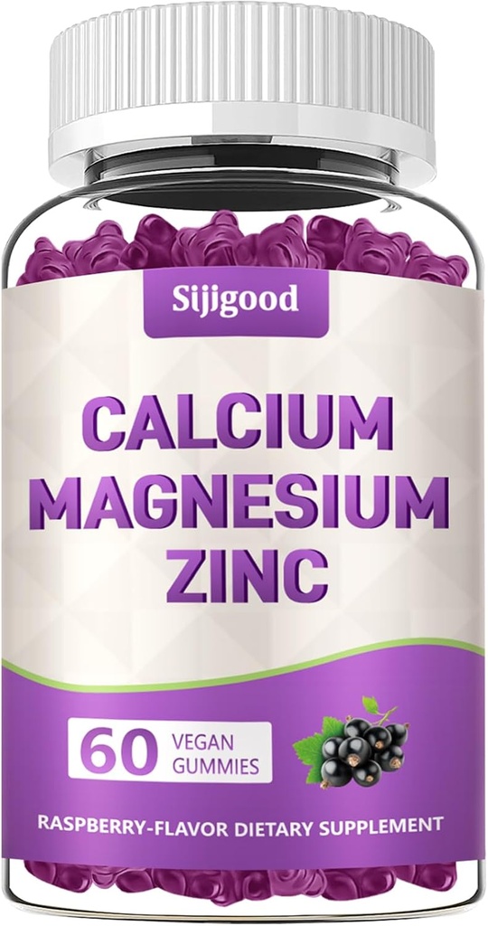 Kaltsium Magneesium Tsink Kummid Vitamiin C D3 K2, Kaltsiumkummid Luude, Lihaste, Rahustuse Ja Zzz Toetus, Kõrge Absorptsiooni Valem Magneesium Tsink Folaadikaalium, Elderberry Maitsestatud 60 Loengud