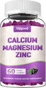 Kaltsium Magneesium Tsink Kummid Vitamiin C D3 K2, Kaltsiumkummid Luude, Lihaste, Rahustuse Ja Zzz Toetus, Kõrge Absorptsiooni Valem Magneesium Tsink Folaadikaalium, Elderberry Maitsestatud 60 Loengud