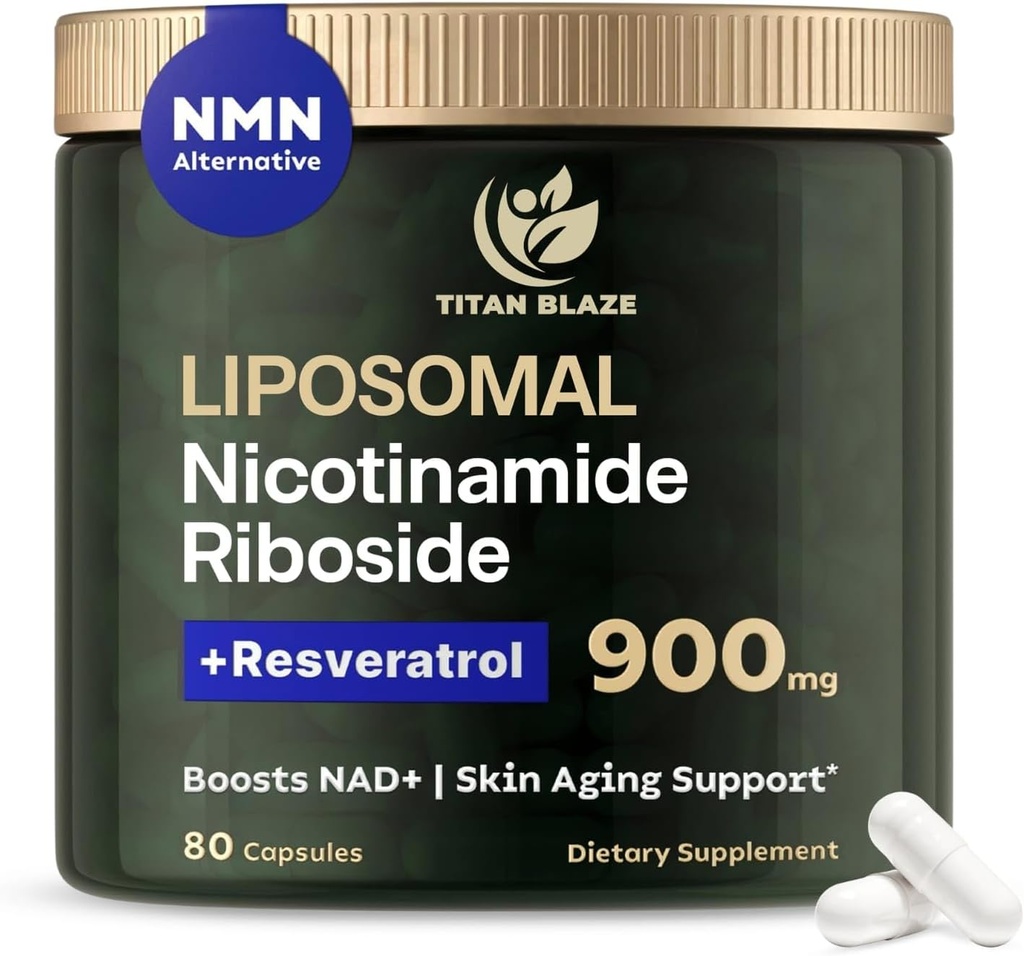 NAD + nikotiinamiid Ribosiid koos Resveratrooliga & Quercetin NMN Alternatiivne – Premium Anti-Aging toidulisand energia, fookuse ja rakutoe – 80 High-Purity kapslid 900mg