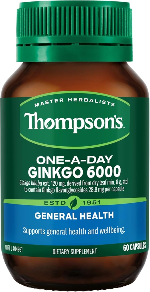 Thompson's One-A-Day Ginkgo 6000mg 60 kapslit