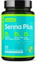 LuckTell Senna Plus 15-päevane puhastamine - õrn soolestiku puhastamine Senna, Cascara Sagrada, Psyllium Husk & MCT õliga naistele ja meestele, looduskolonni puhastamine probiootikumidega, valmistatud USAs, 30 kapslit