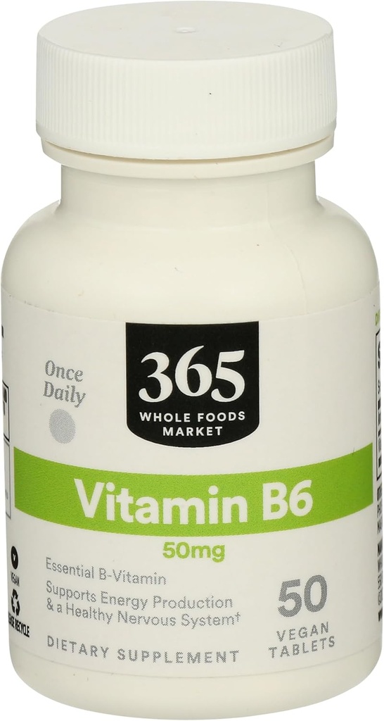 365 kogu toiduturul, vitamiin B6 50Mg, 50 loend