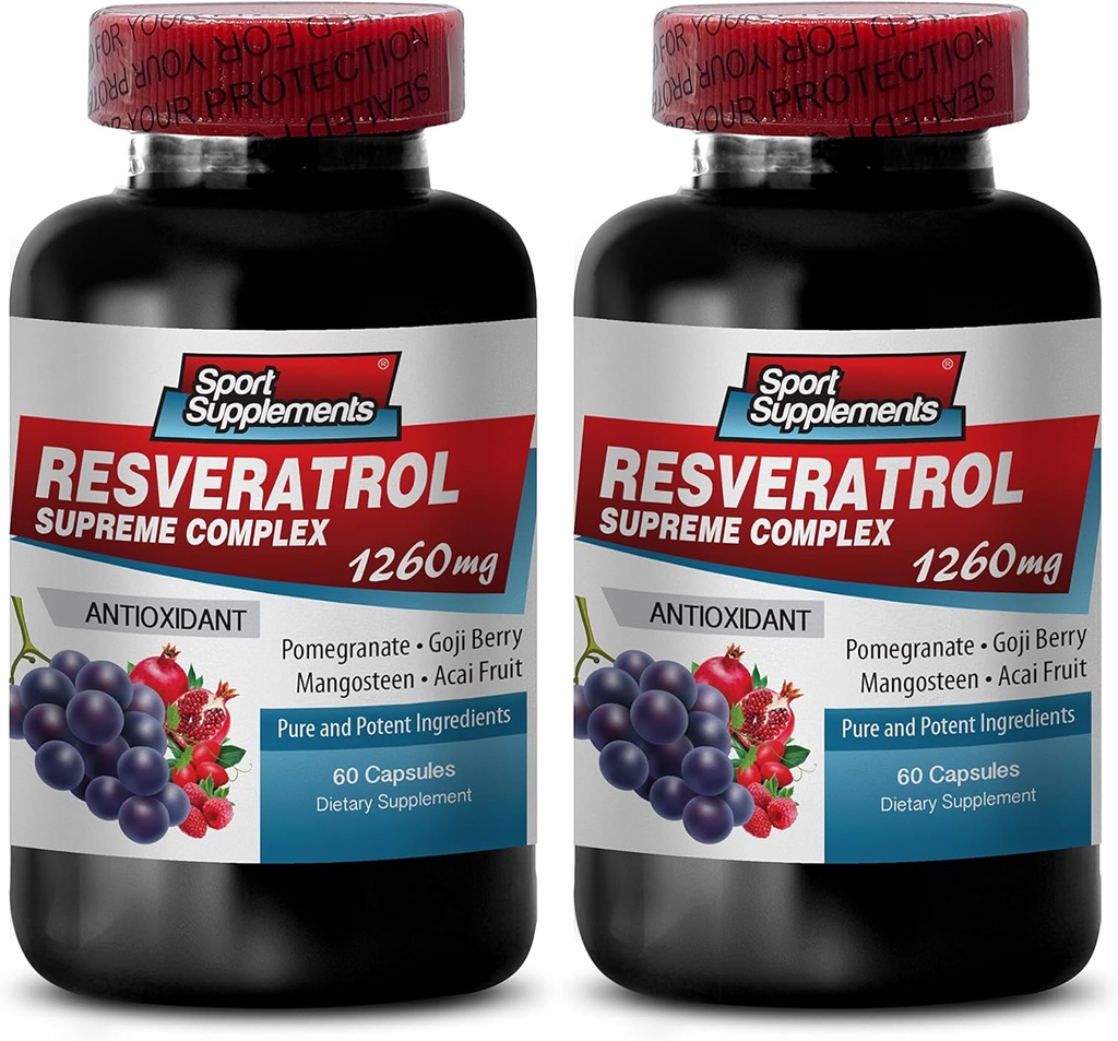 Resveratrol Ülem 1200mg Maksimaalne tugevus Plus 1200 Red Wine Supplements, resveratrol Supplement punane vein, resveratrooli antioksüdant, punane Veiniekstrakt koos resveratrooliga, punane Veiniviinamarjade Seed 2 pudelit