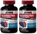 Resveratrol Ülem 1200mg Maksimaalne tugevus Plus 1200 Red Wine Supplements, resveratrol Supplement punane vein, resveratrooli antioksüdant, punane Veiniekstrakt koos resveratrooliga, punane Veiniviinamarjade Seed 2 pudelit