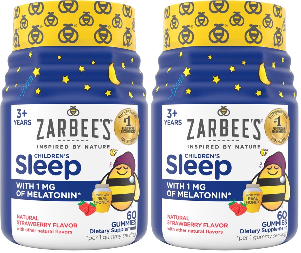 Zarbee'i laste unekummid melatoniiniga, mitte-Habit moodustavad laste unekummid töötavad looduslike unetsüklitega, et edendada rahulikku une, ravimivaba, looduslikku maasikat, 60 ct (2. pakk)