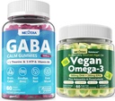 Vegan Omega 3 Gummies 1 Pack + GABA Gummies Sugar Free 2 Pack