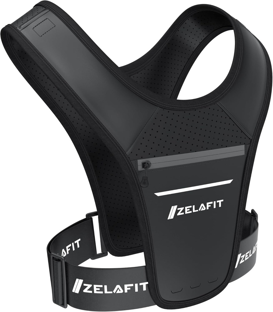 ZelaFitTM Running Vest for Women & Men Running Phone Holder – Ideaalne jooksmiseks Gear, Running Accessories, Running Essentials – Kerge rinnahoidjaga telefonihoidik jooksmiseks (must)