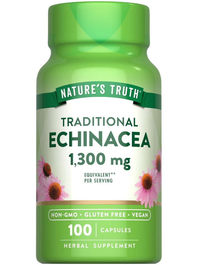 Nature's Truth Echinacea Extract kapslid | 1300mg | 100 Count | Non-GMO & Gluteenivaba
