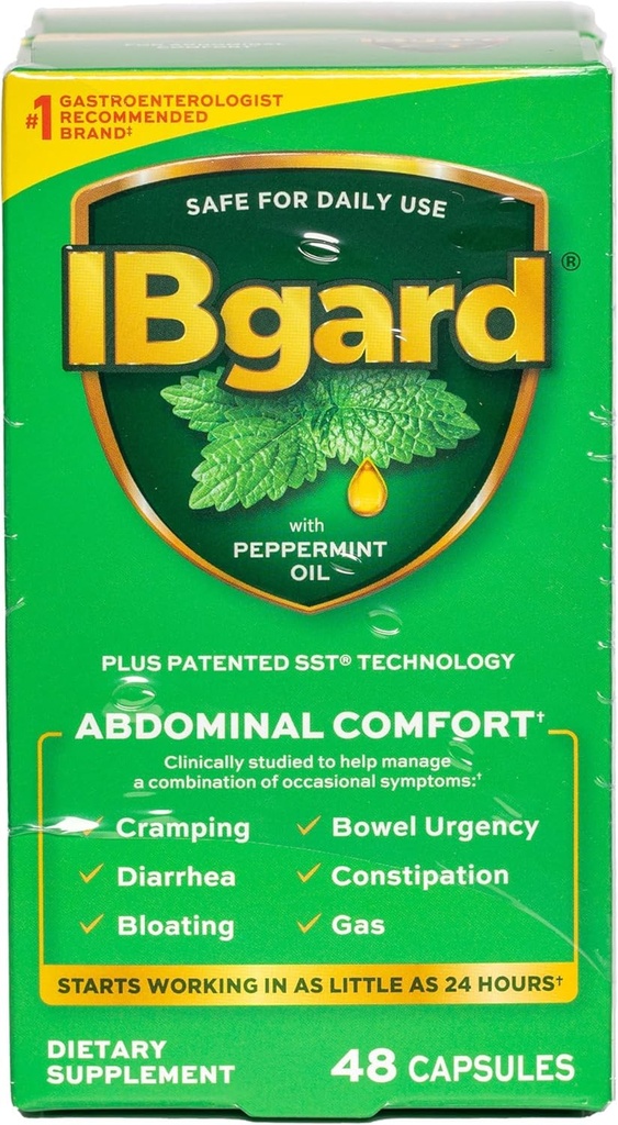 IBgard Gut Health Supplement, Piparmündiõli kapslid kõhu mugavuseks, 96 kapslit